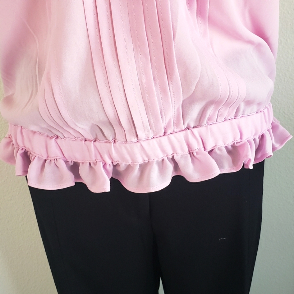 DKNY Pink Lavender Short-Sleeve Blouson Top--XL - Picture 6 of 12